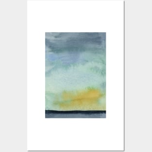 Abstract Landscape. Original Watercolor Painting Posters and Art